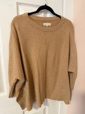 Lou & Grey Camel Crewneck Oversized Pullover